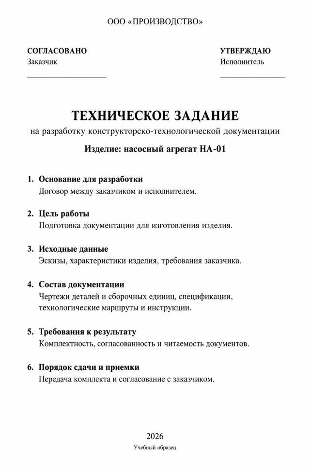Образец тз