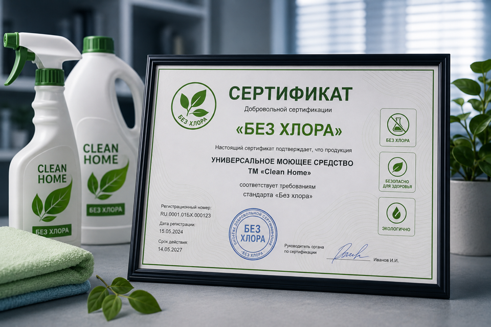 Сертификат «Без хлора» на продукцию