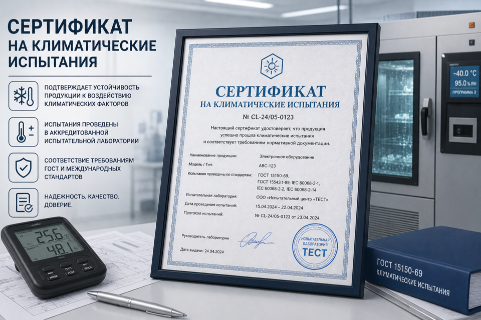 Сертификат на климатические испытания в России